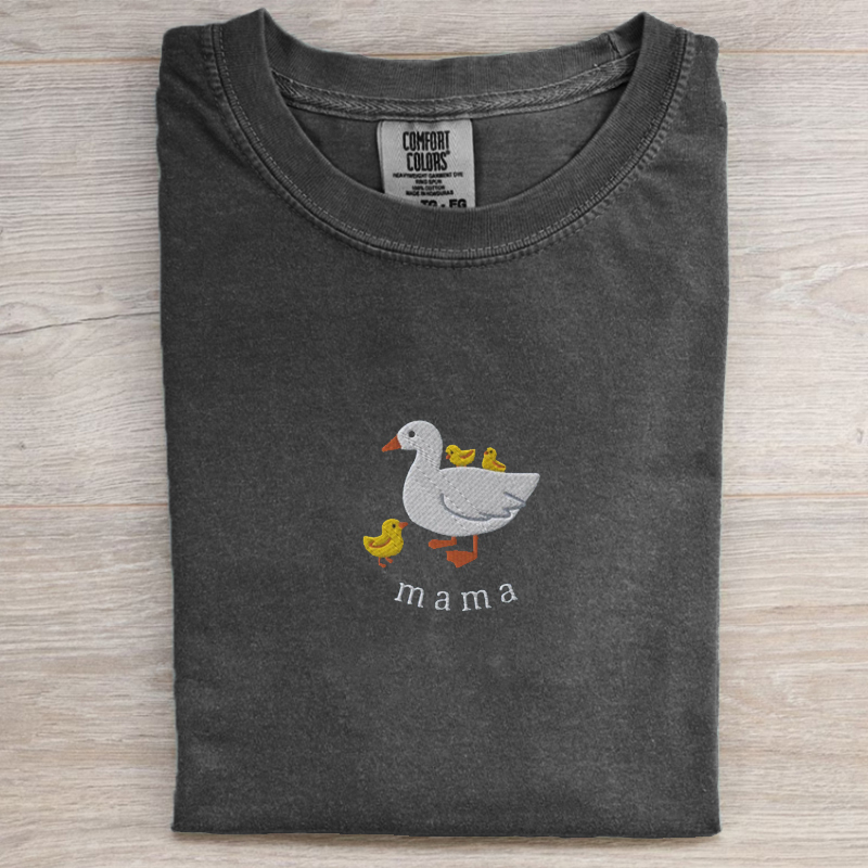 Embroidered Mama Goose T-shirt-Magmoo