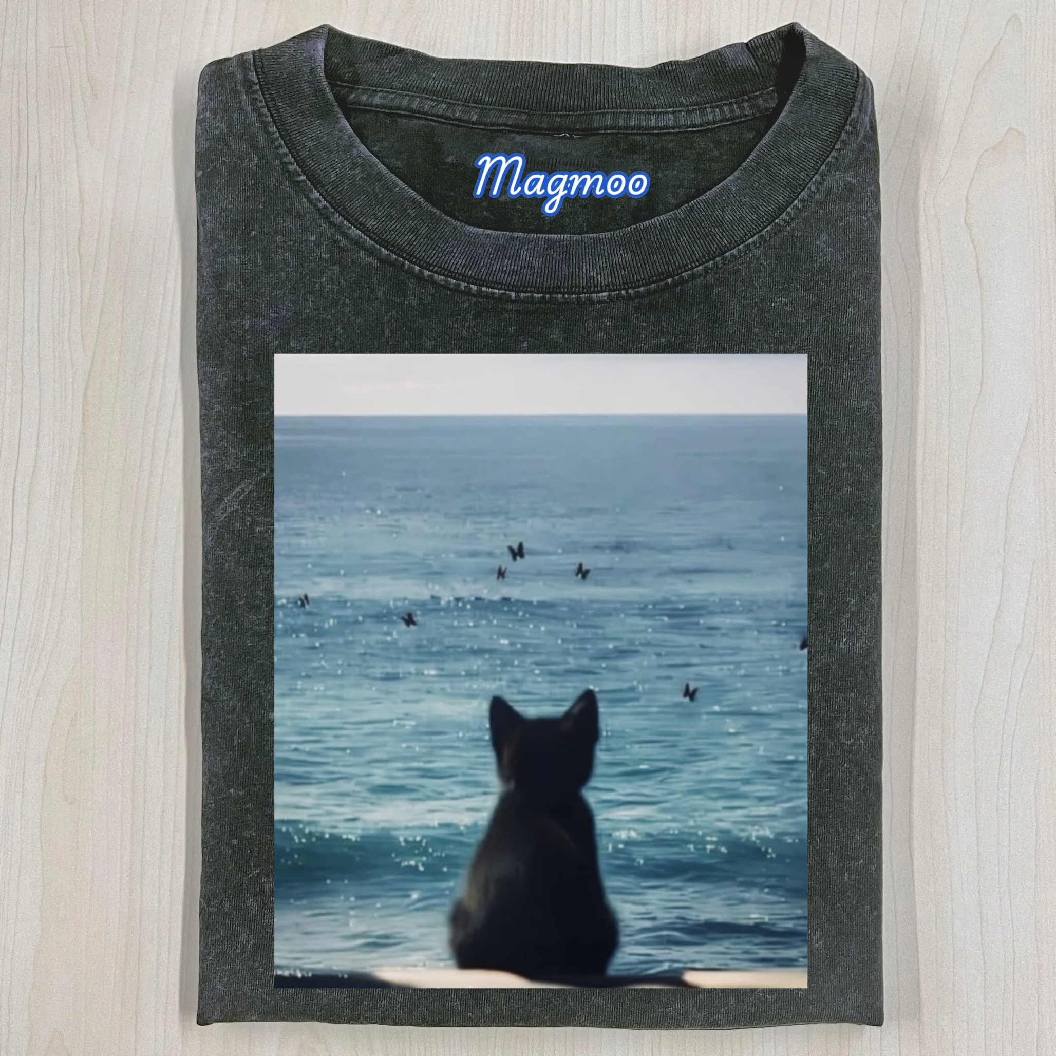 Cat Calm & Ocean T-Shirt