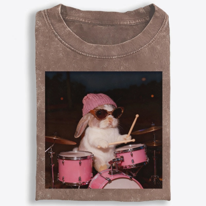 Bunny Rockin' Bunny Retro Washed T-Shirt