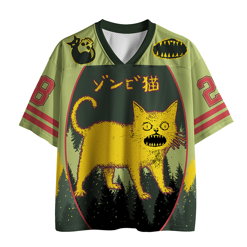 Magmoo Horrible Japanese Yellow Cat Mesh Jersey-Magmoo