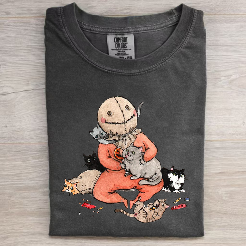 Sam with Cats Horror Shirt/Sweatshirt-Magmoo