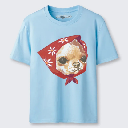 Magmoo Flower Scarf Chihuahua T-shirt