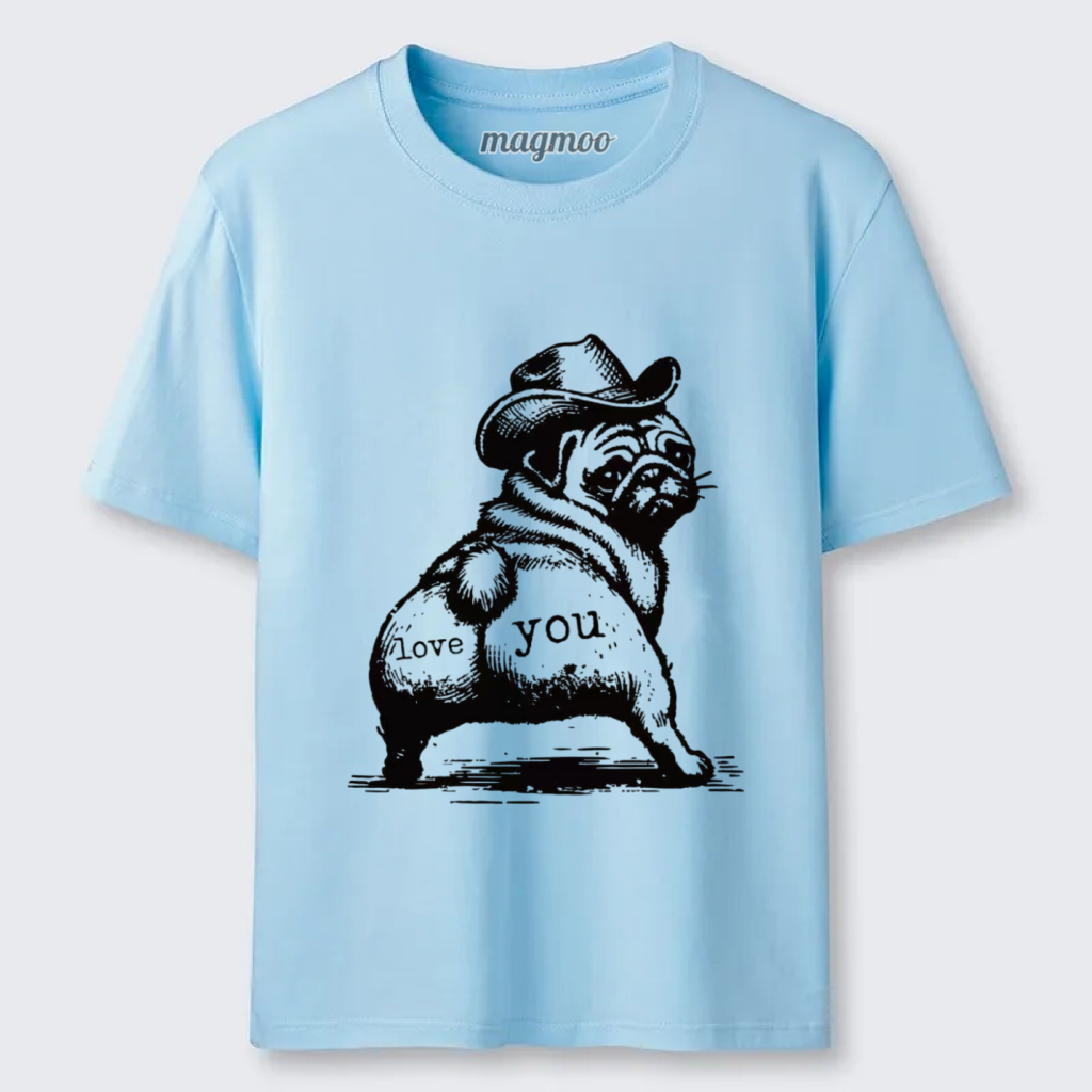 Magmoo Cowboy Pug Love T-shirt