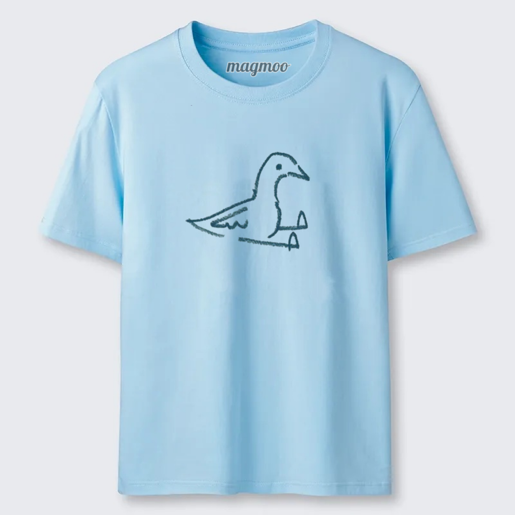 Magmoo Minimal Bird Line Sketch T-shirt