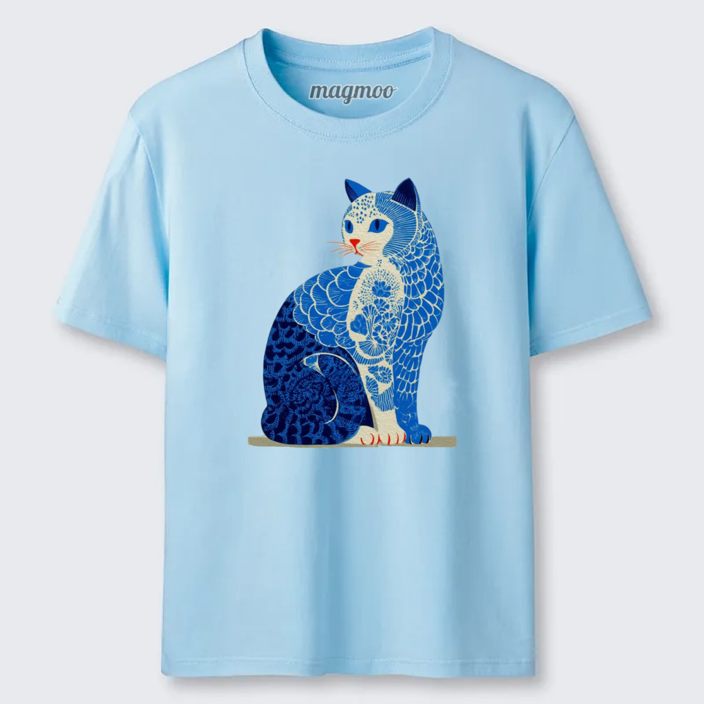 Magmoo Blue Porcelain Cat T-shirt