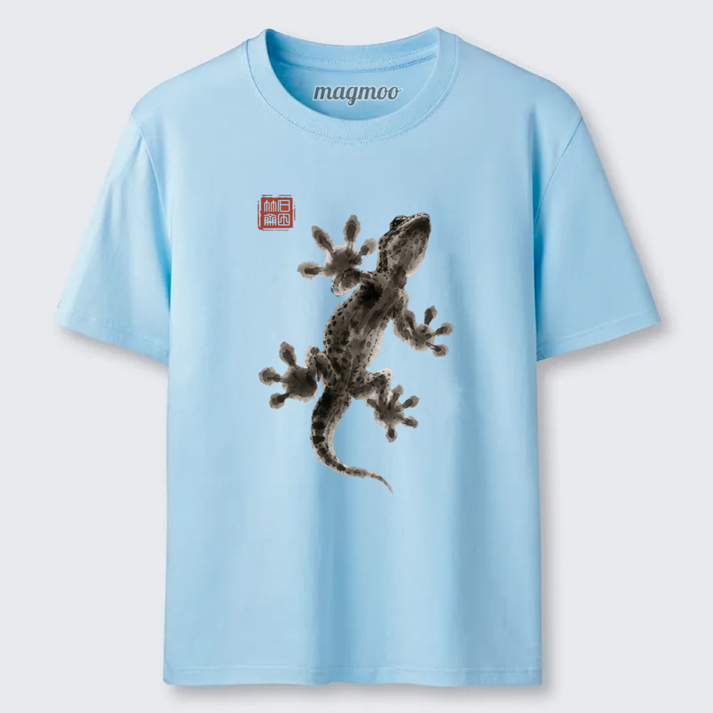 Magmoo Minimal Asian Ink Brush Gecko Vibe Classic T-shirt