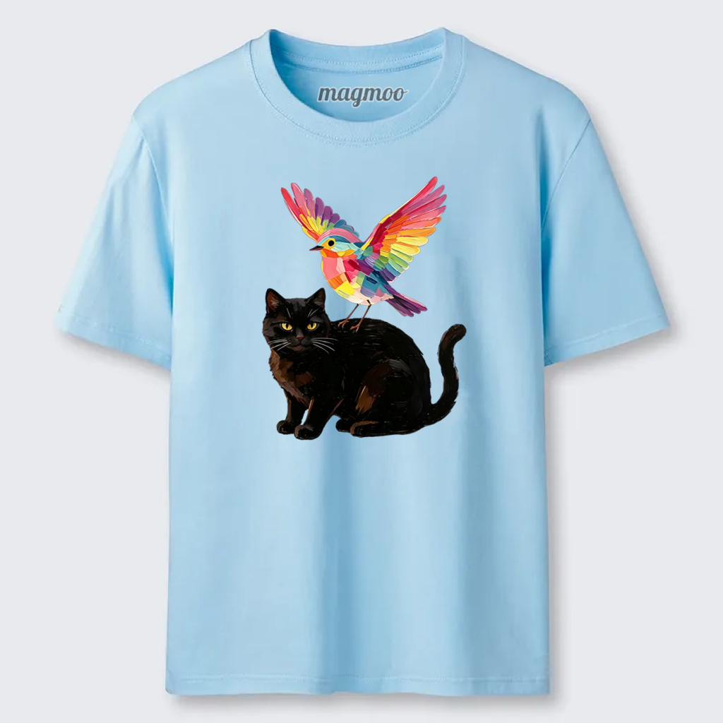 Magmoo Rainbow Bird With Cat Classic T-shirt