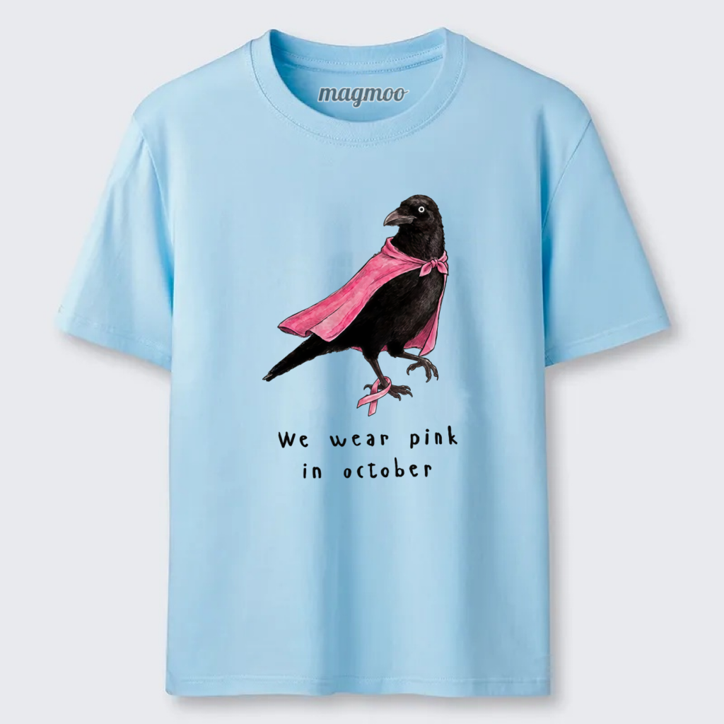 Magmoo Pink Ribbon Raven Breast Cancer Awareness Classic T-shirt
