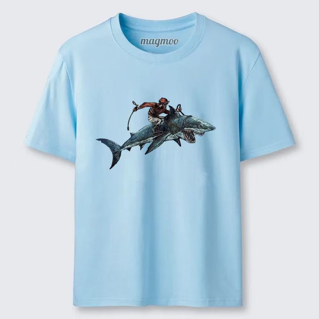 Magmoo Samurai Riding A Shark T-shirt