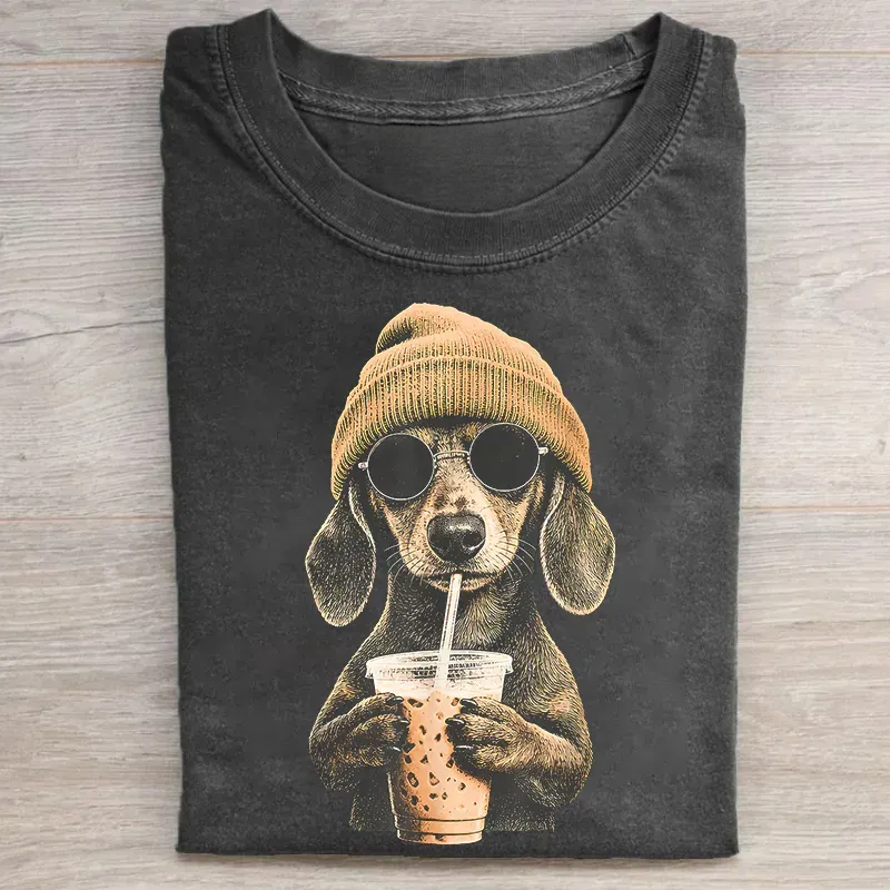Magmoo Dachshund Dog Iced Coffee T-shirt