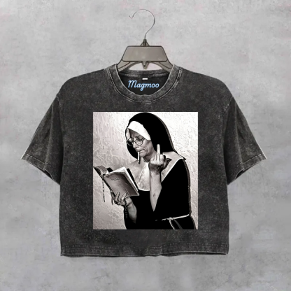 Retro Style Funny Crop Shirt-Magmoo
