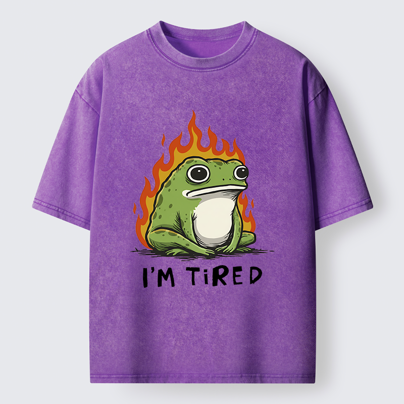 Magmoo Tired Frog Japan Washed T-Shirt-Magmoo