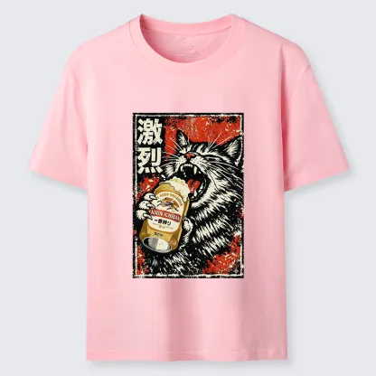 Magmoo Cat Drinking Beer Classic T-Shirt-Magmoo