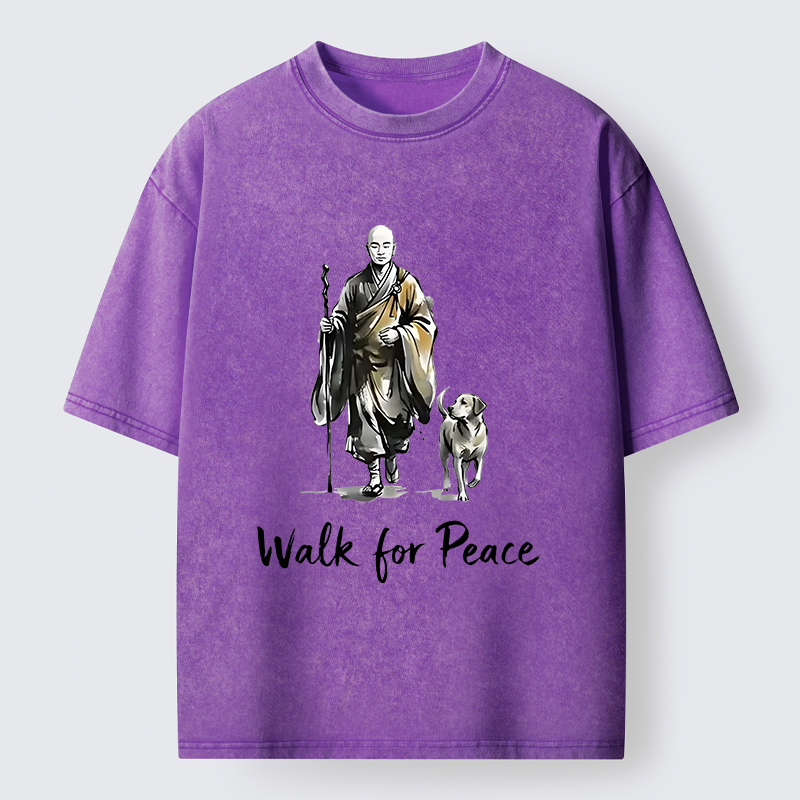 Magmoo Peace Dog Aloka Washed T-Shirt-Magmoo