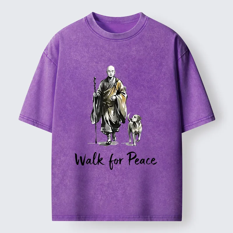 Magmoo Peace Dog Aloka Washed T-Shirt-Magmoo