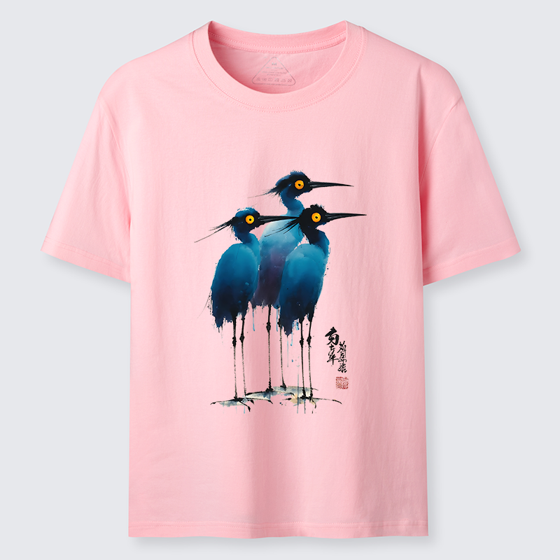 Magmoo Great Blue Heron Ink Painting Classic T-Shirt-Magmoo