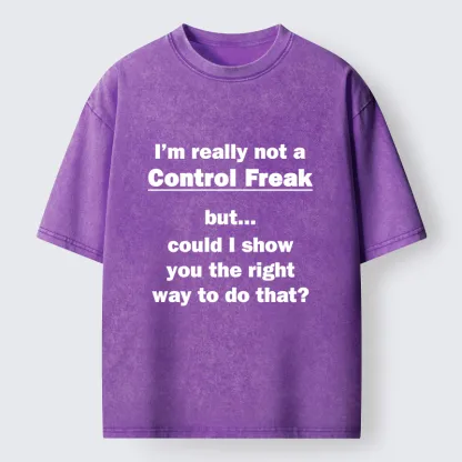 Magmoo Control Freak Meme Washed T-Shirt-Magmoo
