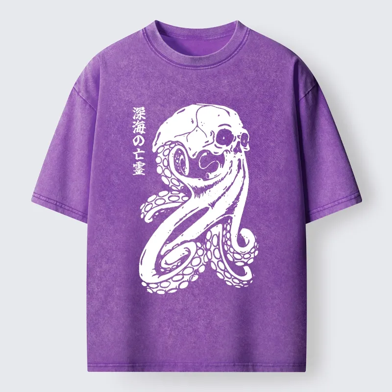 Magmoo Octopus Of The Deep Ghost Washed T-Shirt