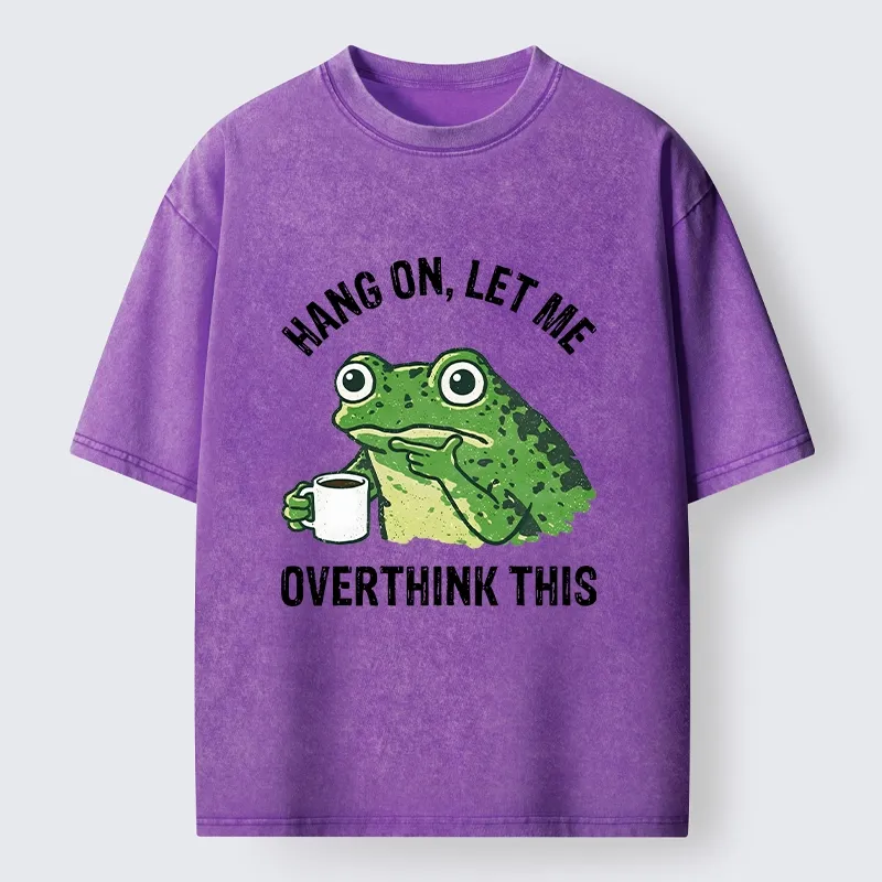 Magmoo Overthinking Frog With Coffee Washed T-Shirt