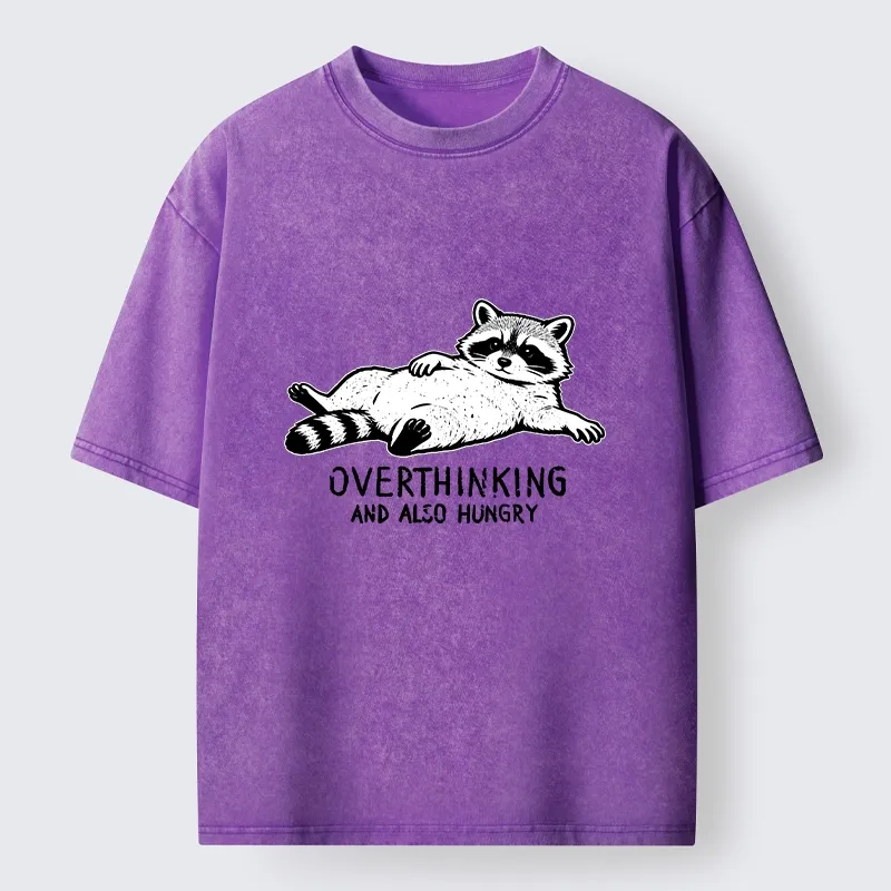 Magmoo Hungry Overthinking Raccoon Washed T-Shirt