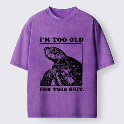 Magmoo Turtle I Quit Meme Energy Washed T-Shirt-Magmoo