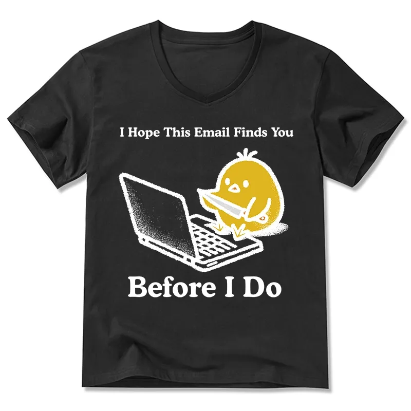 Magmoo Chicken Knife Email Meme V-Neck Classic T-Shirt-Magmoo