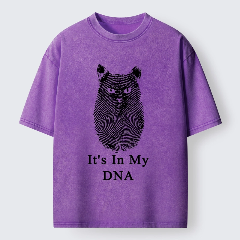 Magmoo Fingerprint Cat DNA Print Washed T-Shirt
