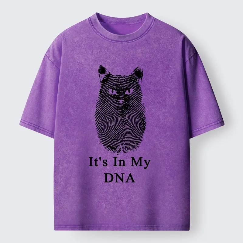 Magmoo Fingerprint Cat DNA Print Washed T-Shirt