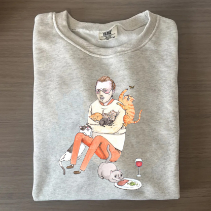 Funny Lecter with Cats Shirt/Sweatshirt-Magmoo