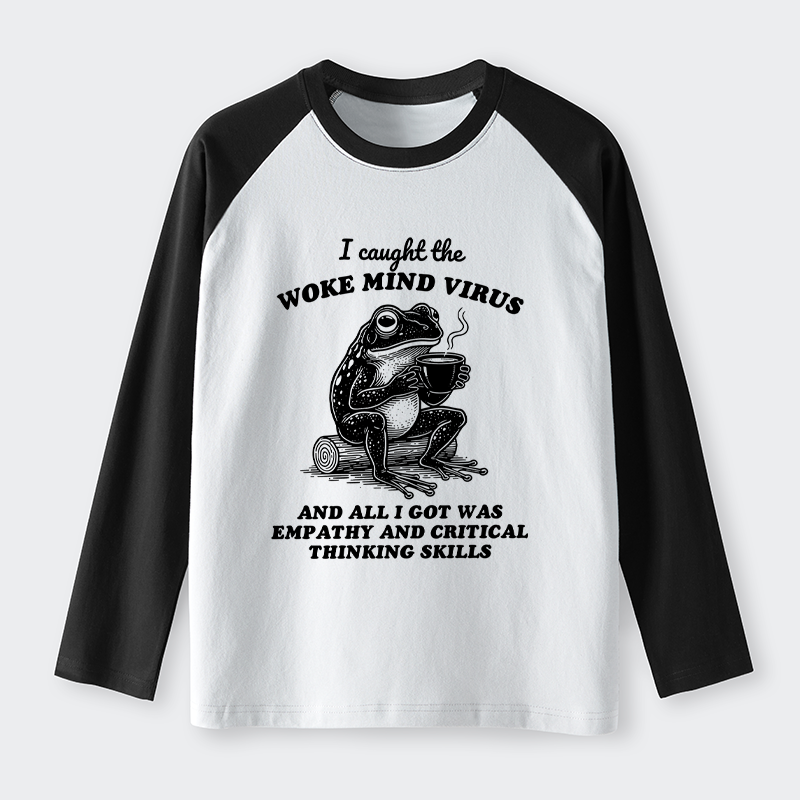 Magmoo Awakened Thinking Virus Frog Raglan Long Sleeve T-shirt