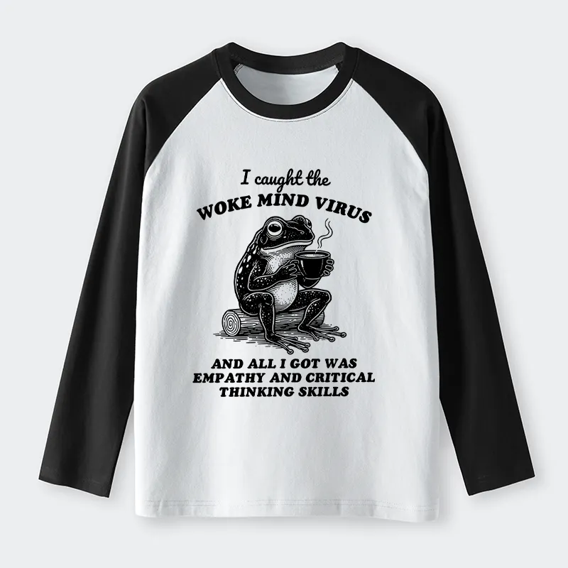 Magmoo Awakened Thinking Virus Frog Raglan Long Sleeve T-shirt