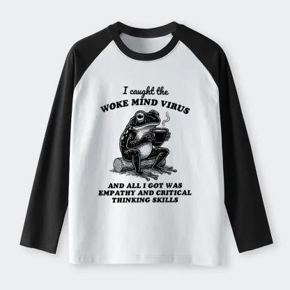 Magmoo Awakened Thinking Virus Frog Raglan Long Sleeve T-shirt