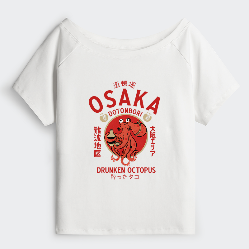 Magmoo Drunken Octopus Japan Off Shoulder T-Shirt