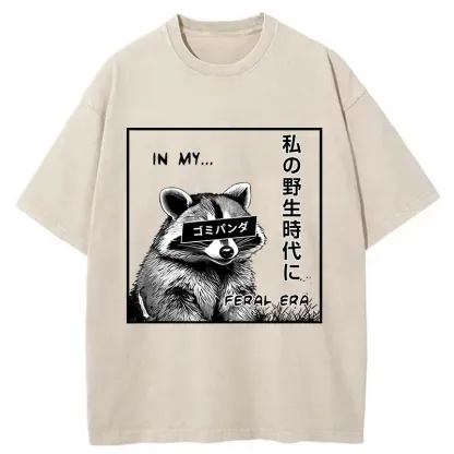 Magmoo Japanese Wild Raccoon Washed T-Shirt