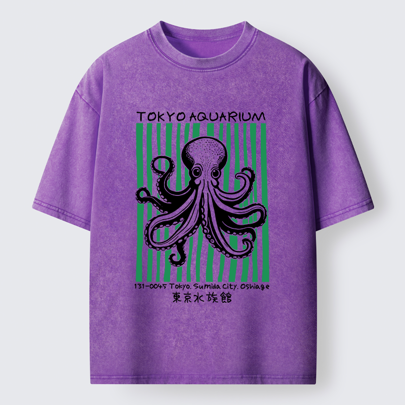Magmoo Cute Tokyo Octopus Washed T-Shirt