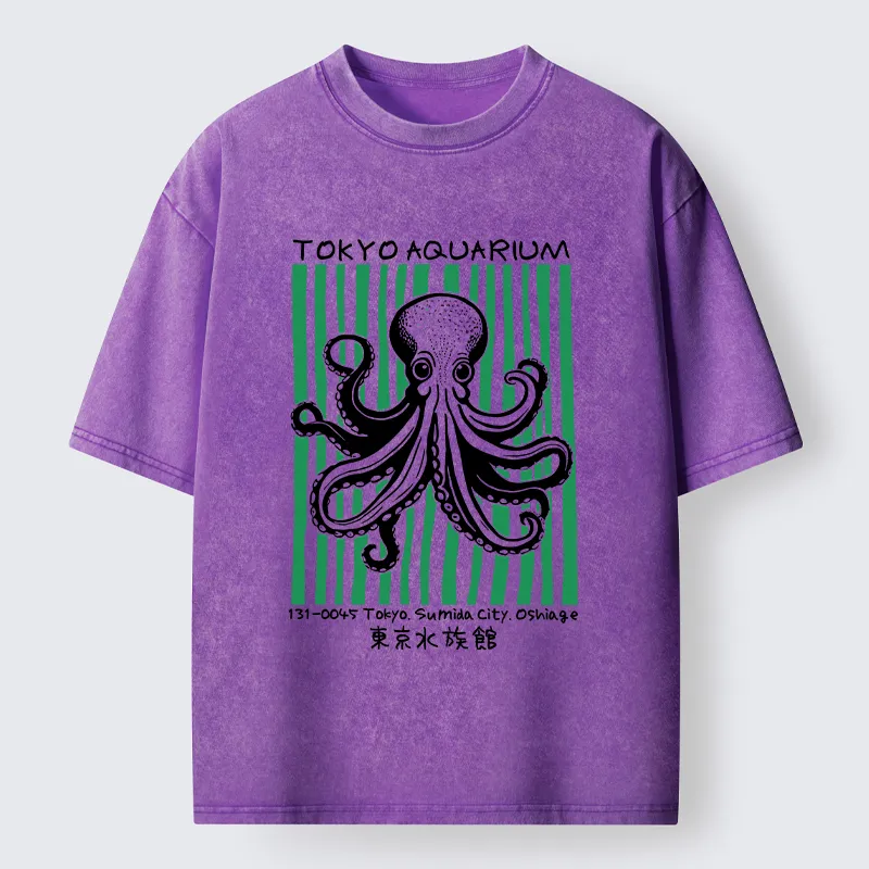 Magmoo Cute Tokyo Octopus Washed T-Shirt