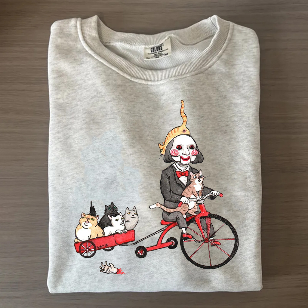 Puppet with Cats Horror Shirt/Sweatshirt-Magmoo