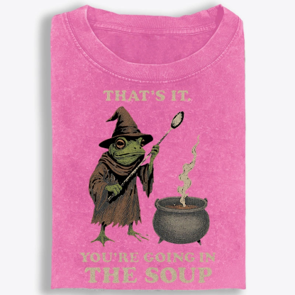 Witchy Frog Soup Threat Retro Washed T-Shirt