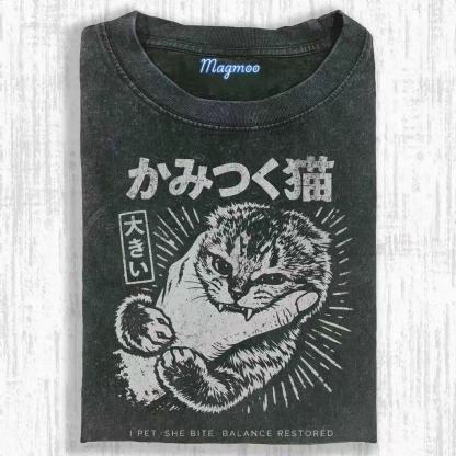 Vintage Biting Cat T-shirt