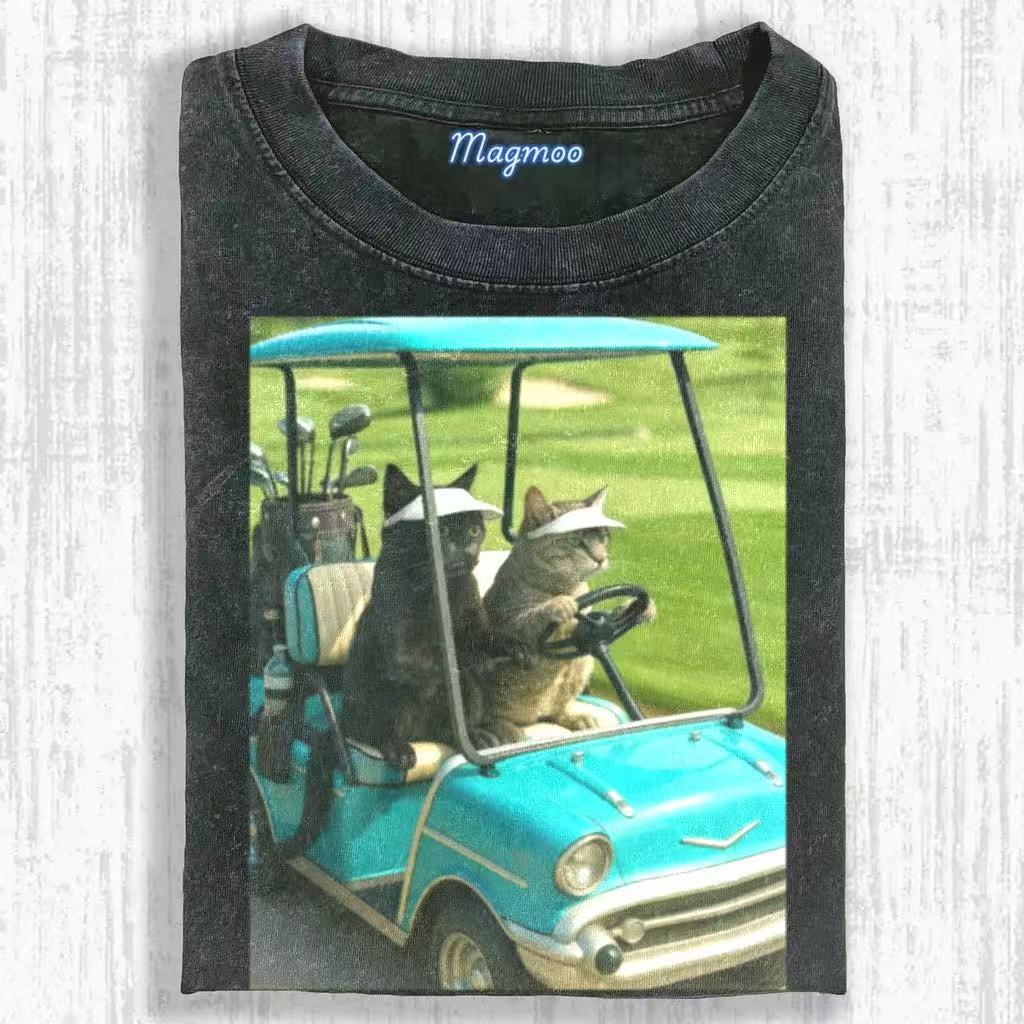 Vintage Golf Cat Cat T-shirt
