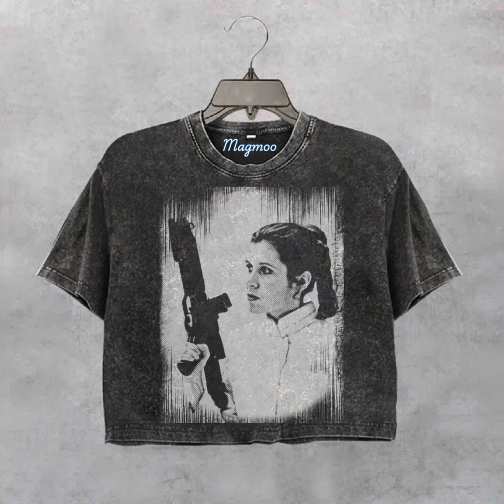 Retro Princess Leia Crop Shirt-Magmoo