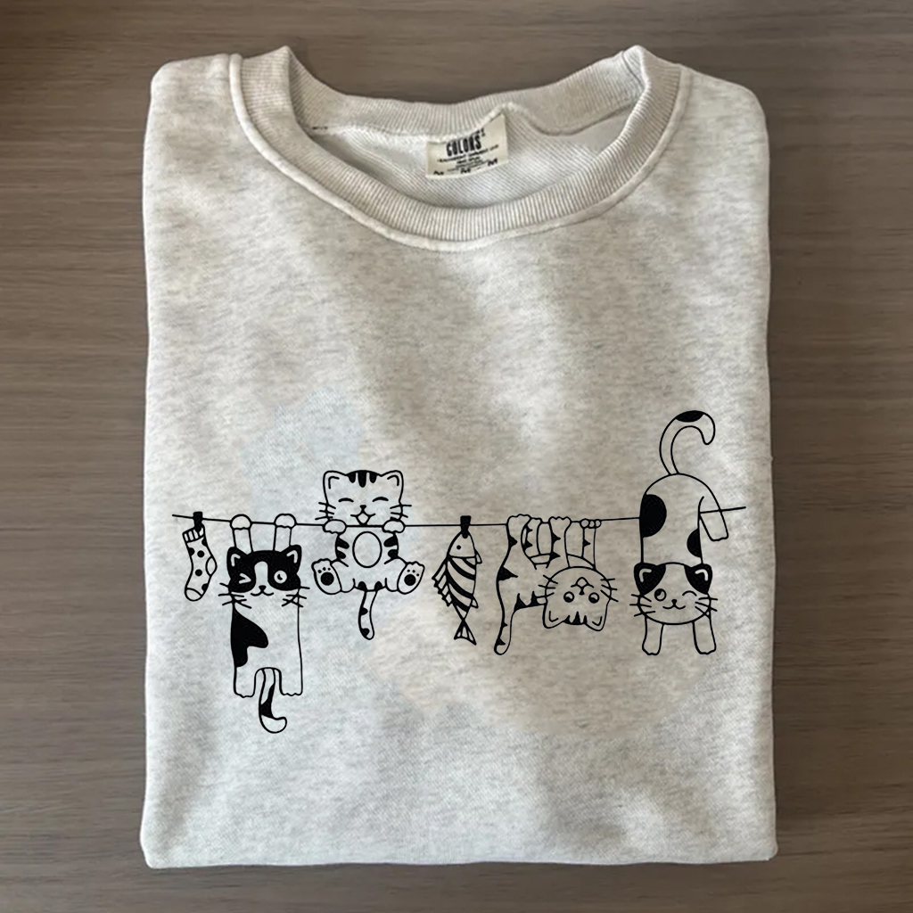 Funny Hanging Cats T-shirt-Magmoo