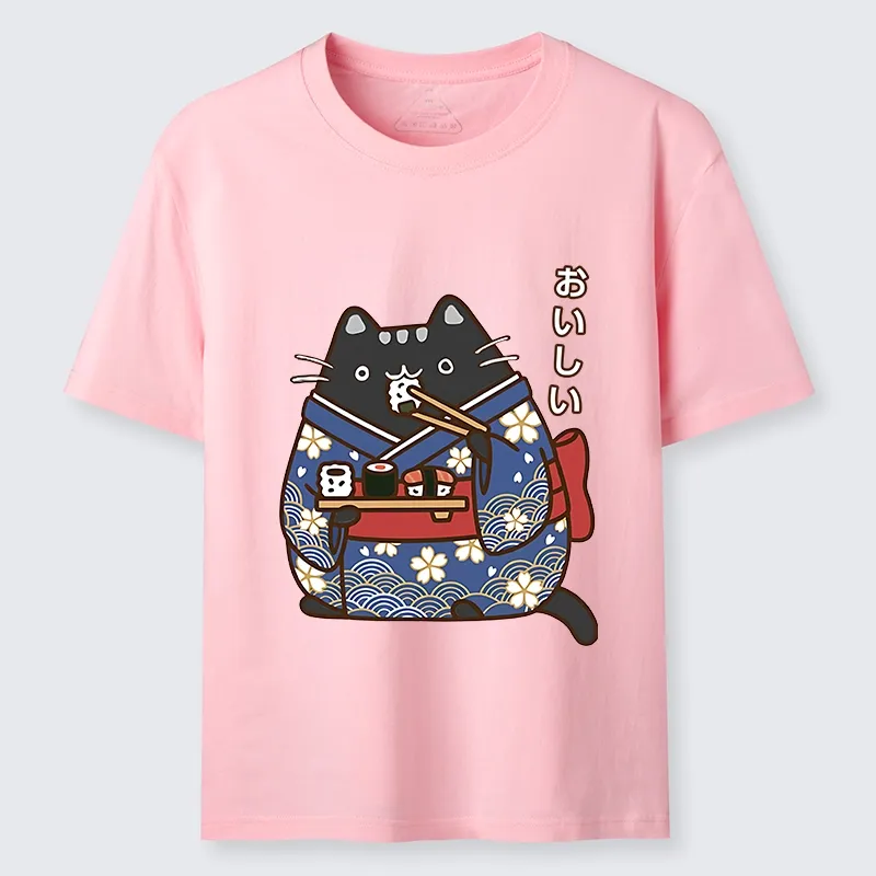 Magmoo Geisha Cat Sushi Classic T-Shirt-Magmoo