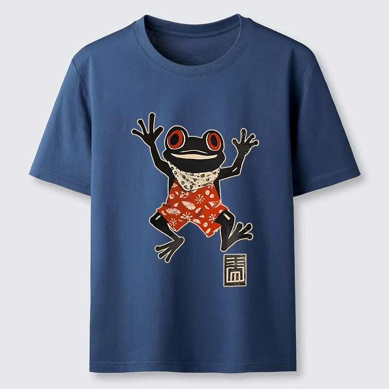 Magmoo Japanese Happy Frog Ukiyoe Classic T-Shirt-Magmoo