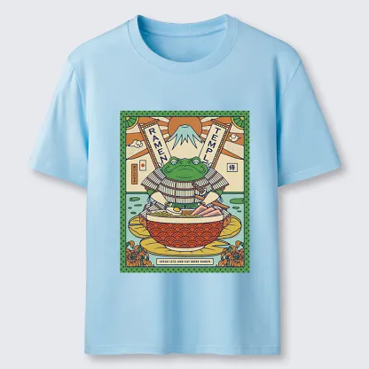 Magmoo Frog Samurai Eating Ramen Classic T-Shirt-Magmoo