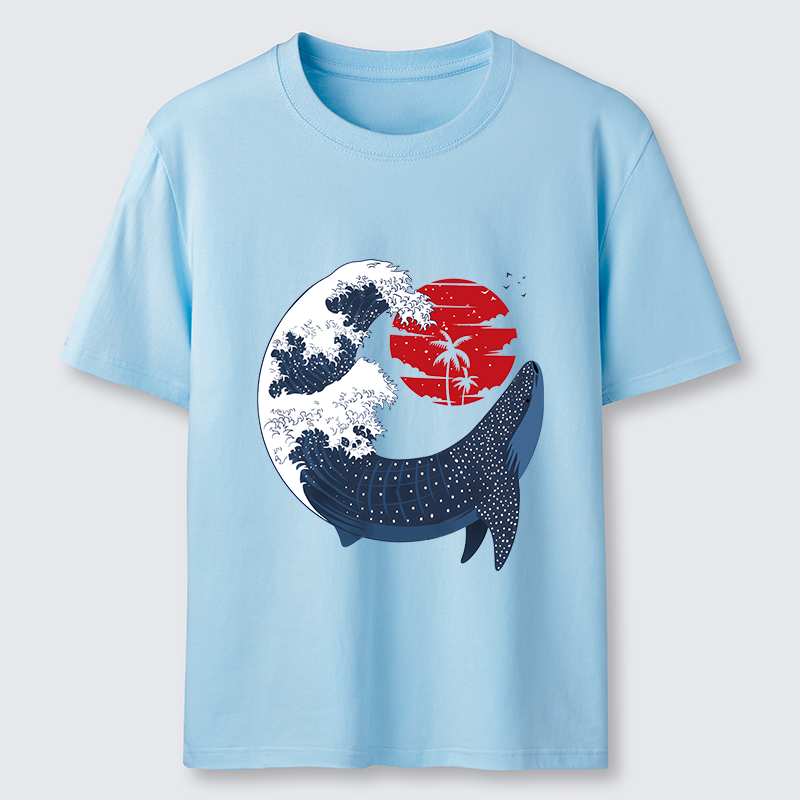 Magmoo Japanese Whale Wave Classic T-Shirt-Magmoo