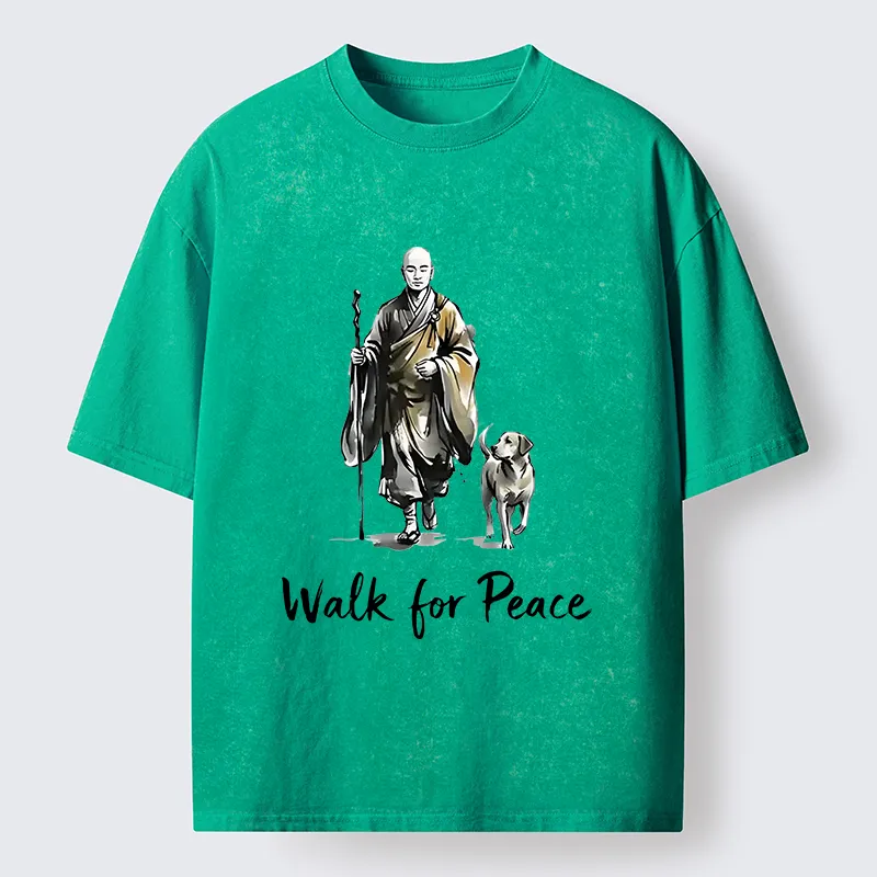 Magmoo Peace Dog Aloka Washed T-Shirt-Magmoo