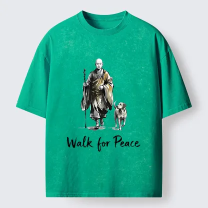 Magmoo Peace Dog Aloka Washed T-Shirt-Magmoo