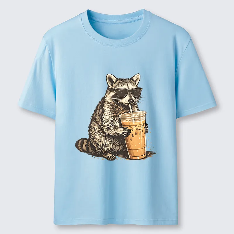 Magmoo Raccoon Drinking Coffee Funny Classic T-Shirt