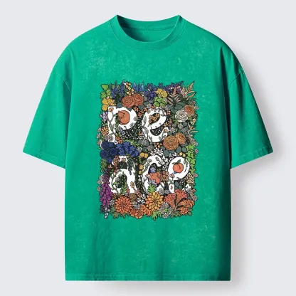 Magmoo Peace In Flowers Washed T-Shirt-Magmoo
